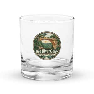 Red River Gorge Rocks Glass: Red River Gorge Destination Seal, Vintage Round Badge - 10.5 oz - Main