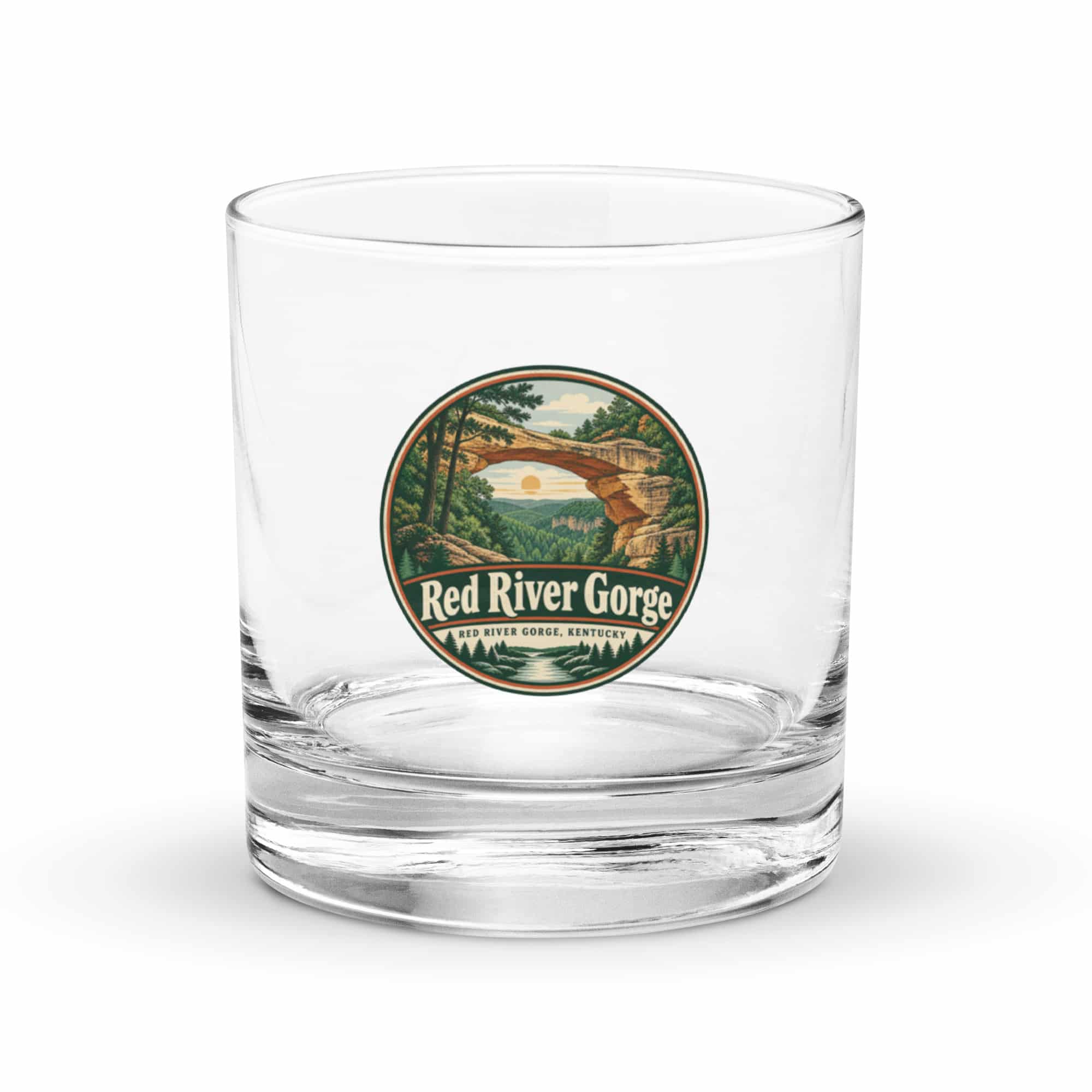 Red River Gorge Rocks Glass: Red River Gorge Destination Seal, Vintage Round Badge