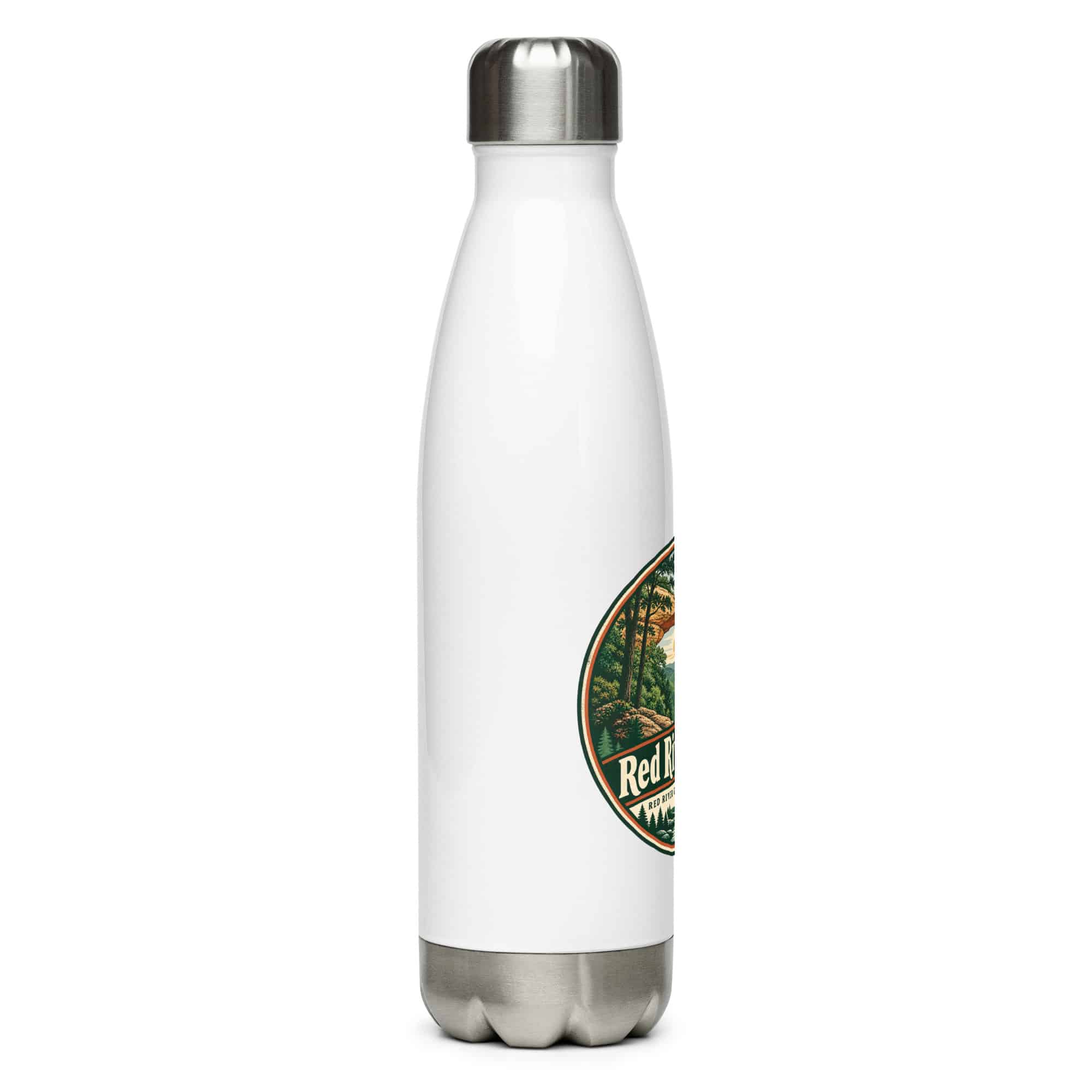 Red River Gorge Stainless Steel Water Bottle: Red River Gorge Destination Seal, Vintage Round Badge