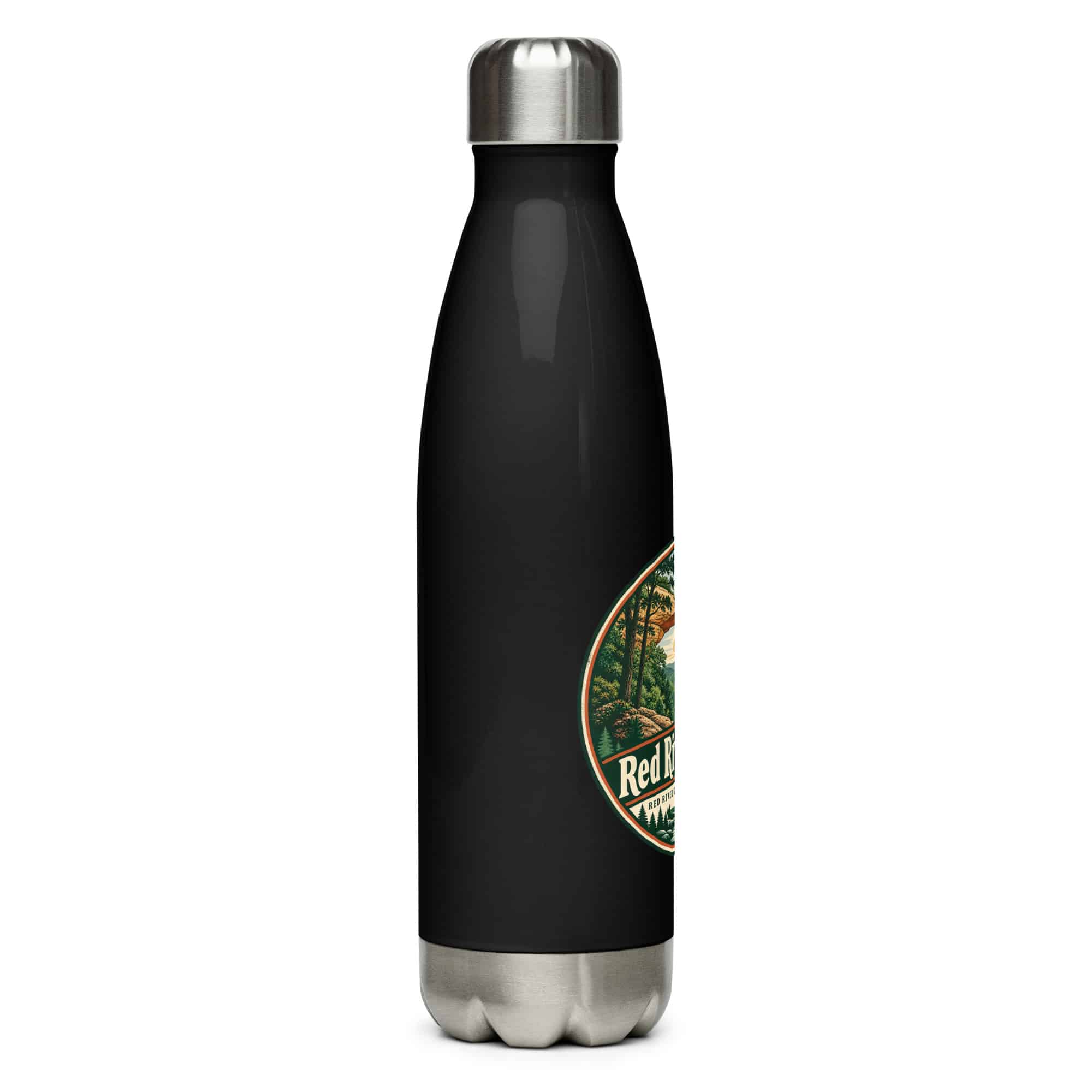 Red River Gorge Stainless Steel Water Bottle: Red River Gorge Destination Seal, Vintage Round Badge