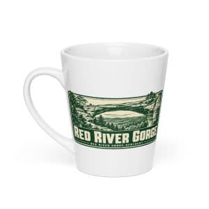 Red River Gorge Latte Mug: Red River Gorge Destination Seal, Forest Ink Stamp - 12 oz - Main