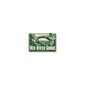 Red River Gorge Die-Cut Magnet: Red River Gorge Destination Seal, Forest Ink Stamp - 3″×3″ - Main