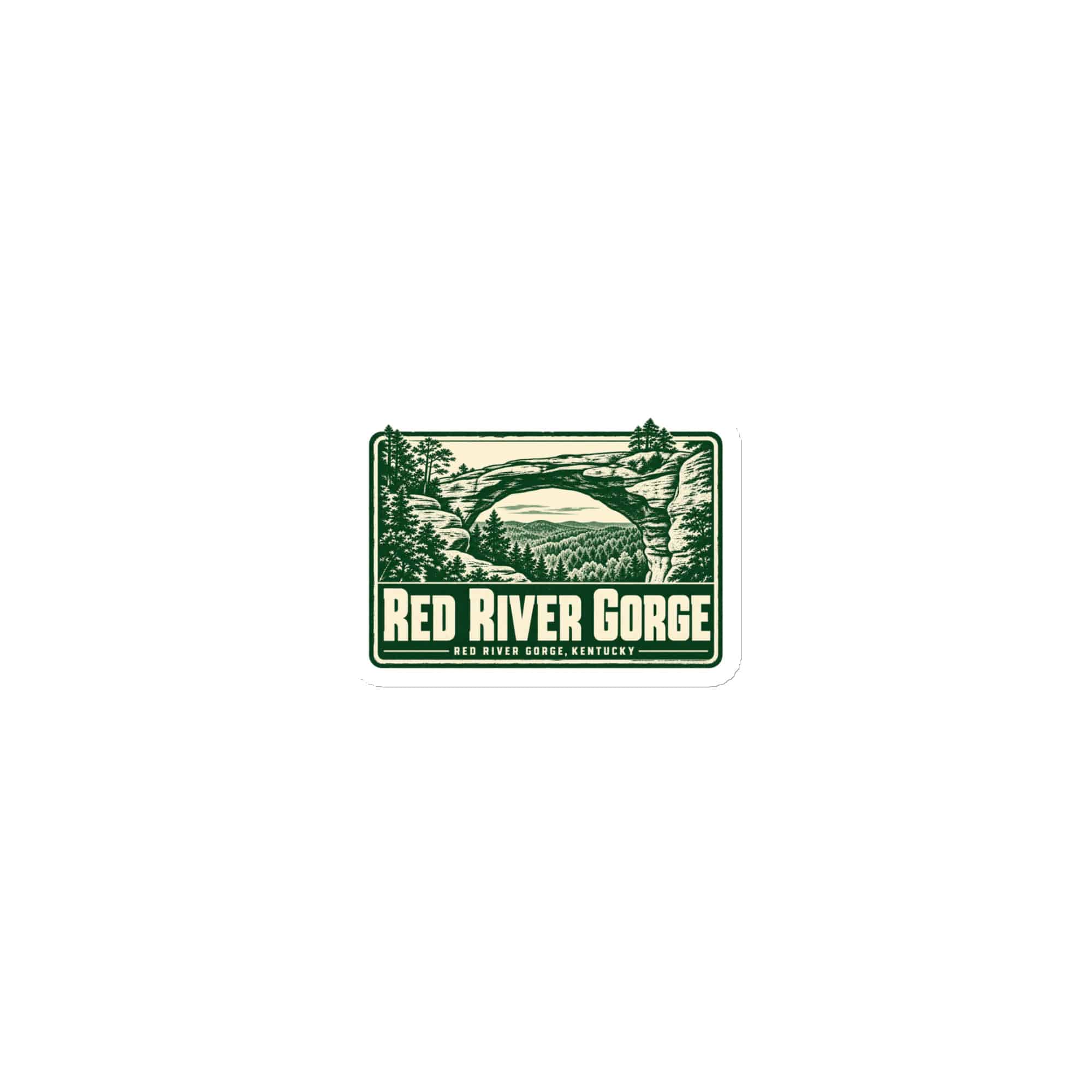 Red River Gorge Die-Cut Magnet: Red River Gorge Destination Seal, Forest Ink Stamp