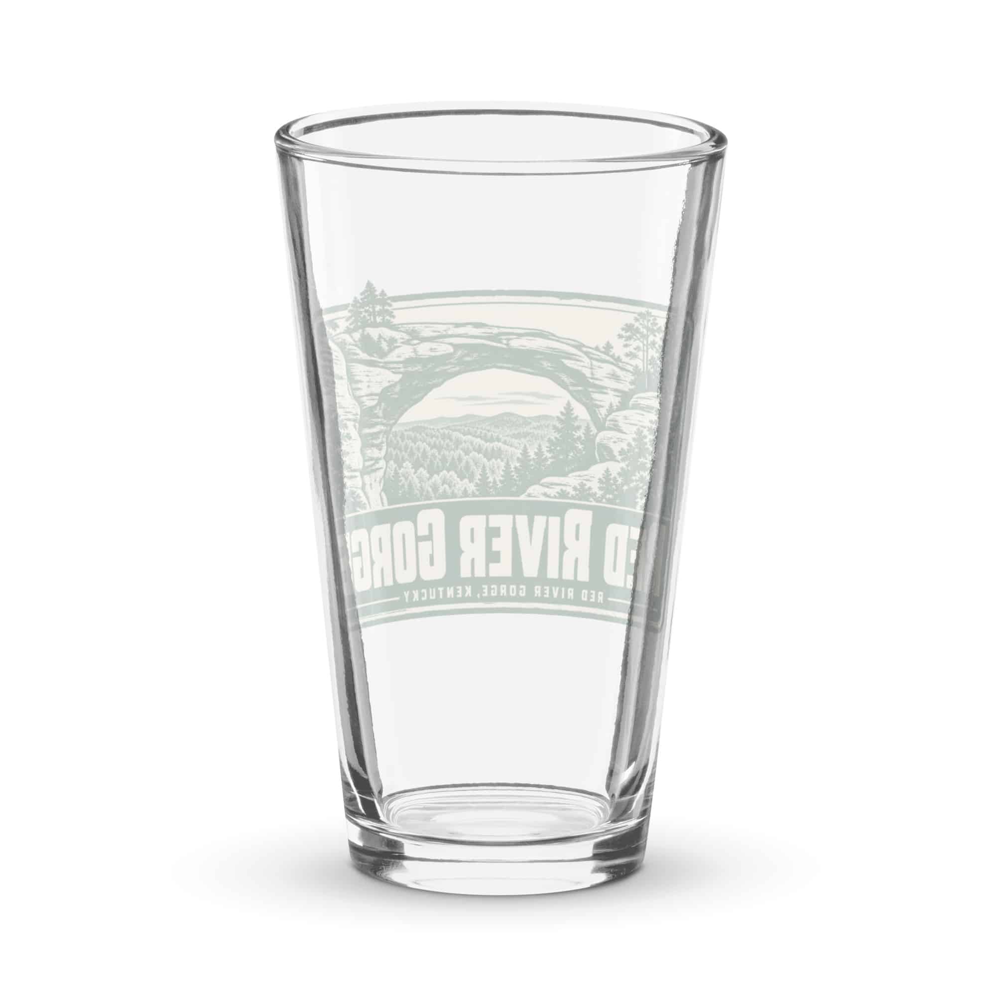 Red River Gorge Pint Glass: Red River Gorge Destination Seal, Forest Ink Stamp