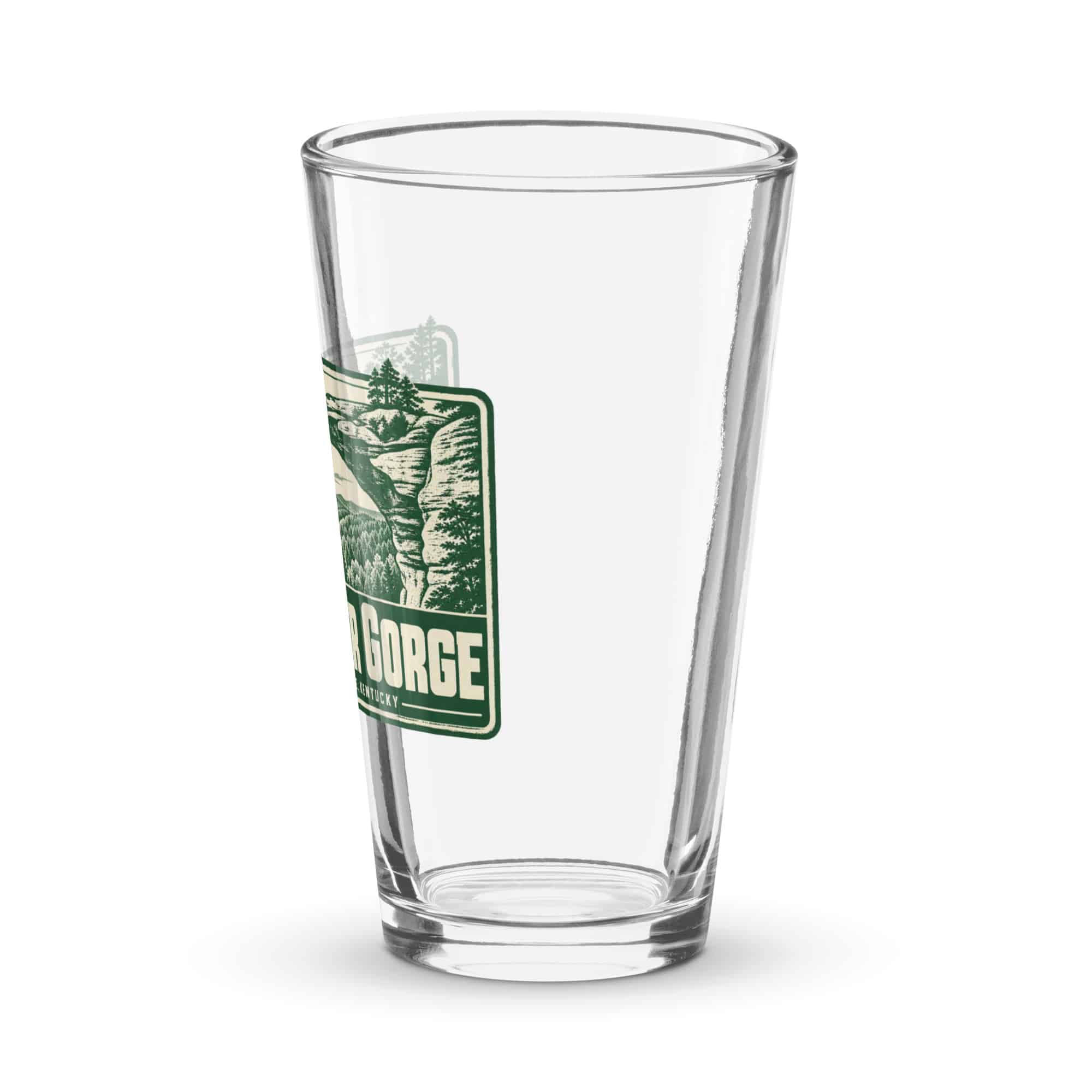 Red River Gorge Pint Glass: Red River Gorge Destination Seal, Forest Ink Stamp