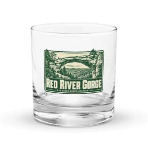 Red River Gorge Rocks Glass: Red River Gorge Destination Seal, Forest Ink Stamp - 10.5 oz - Main