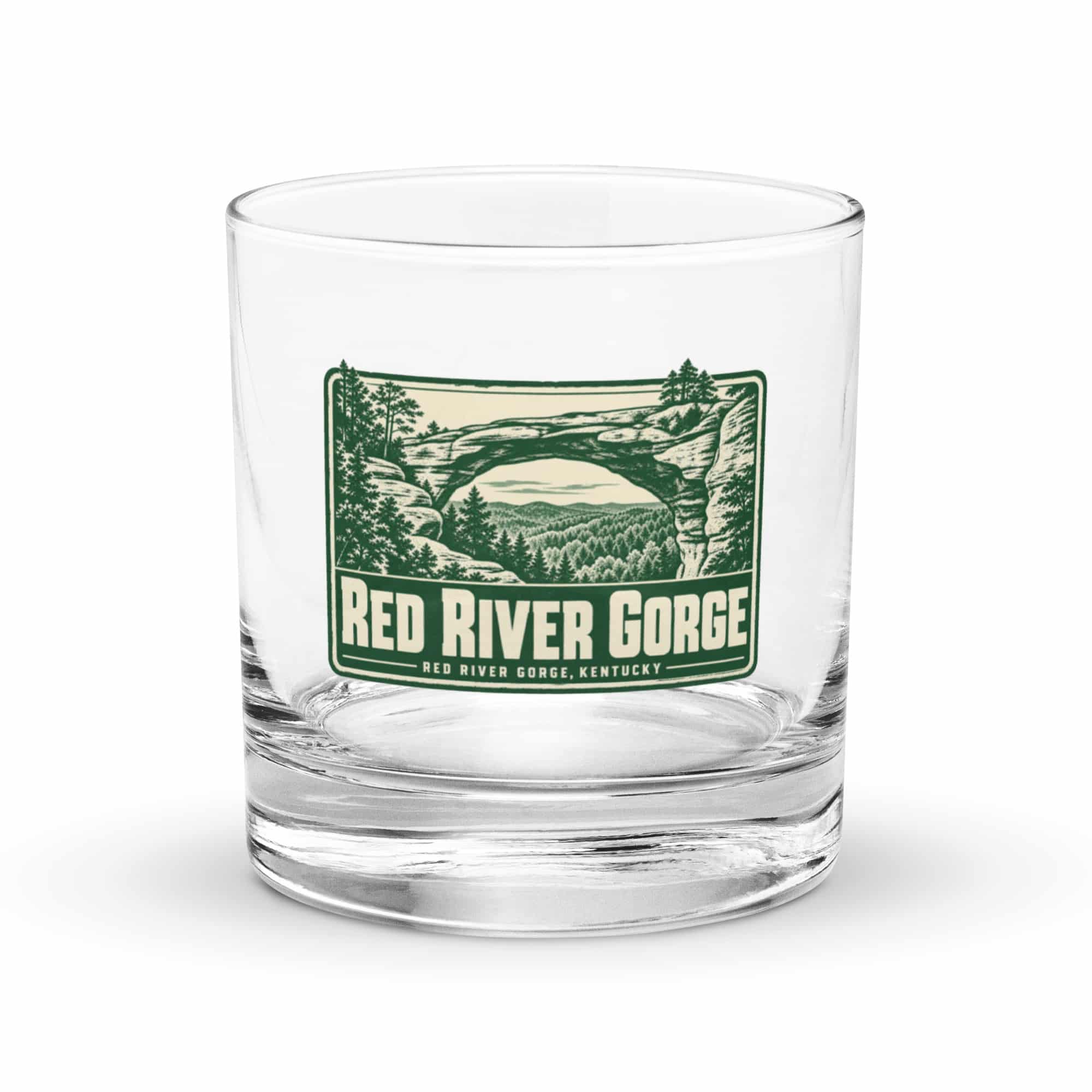 Red River Gorge Rocks Glass: Red River Gorge Destination Seal, Forest Ink Stamp