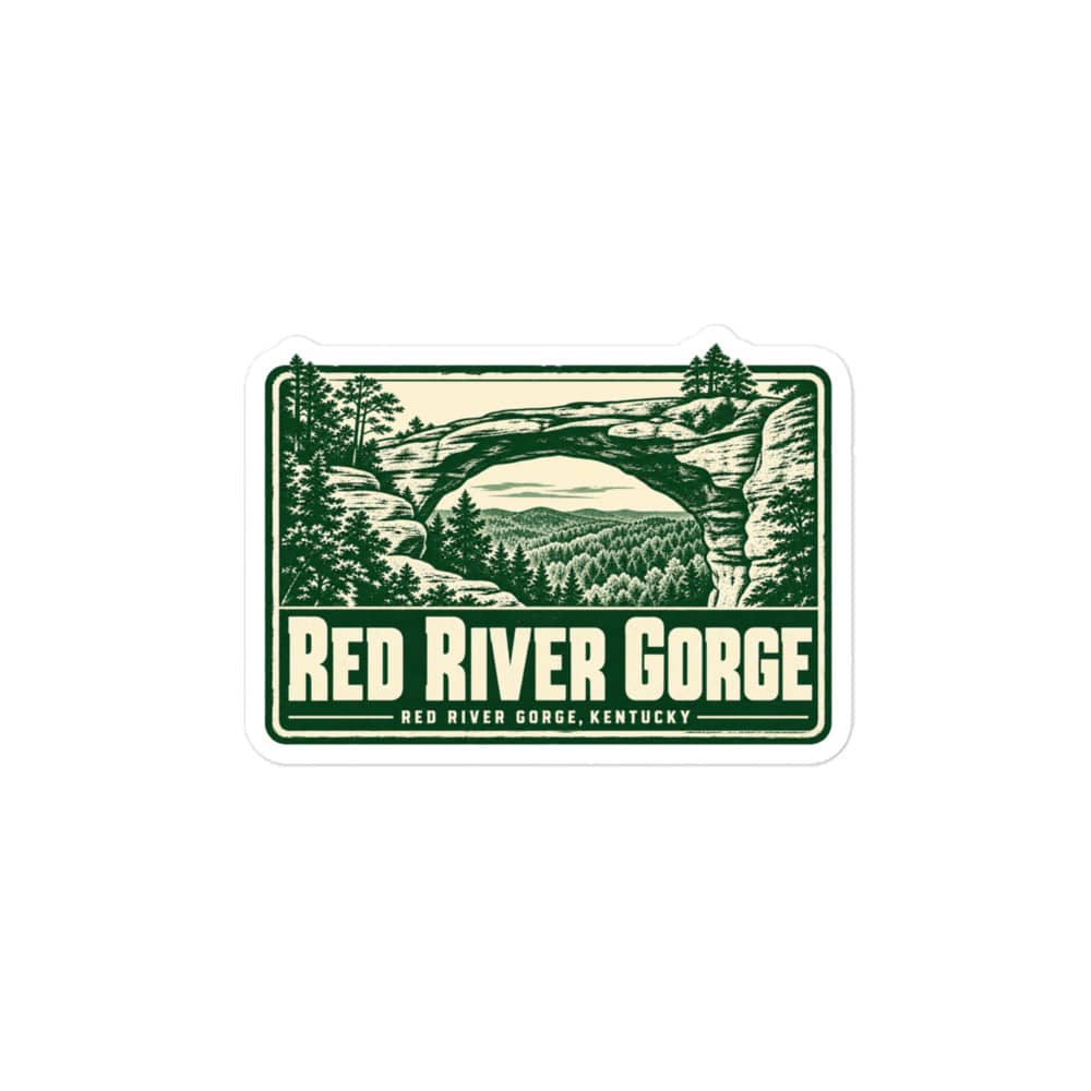Red River Gorge Vinyl Sticker: Red River Gorge Destination Seal, Forest Ink Stamp