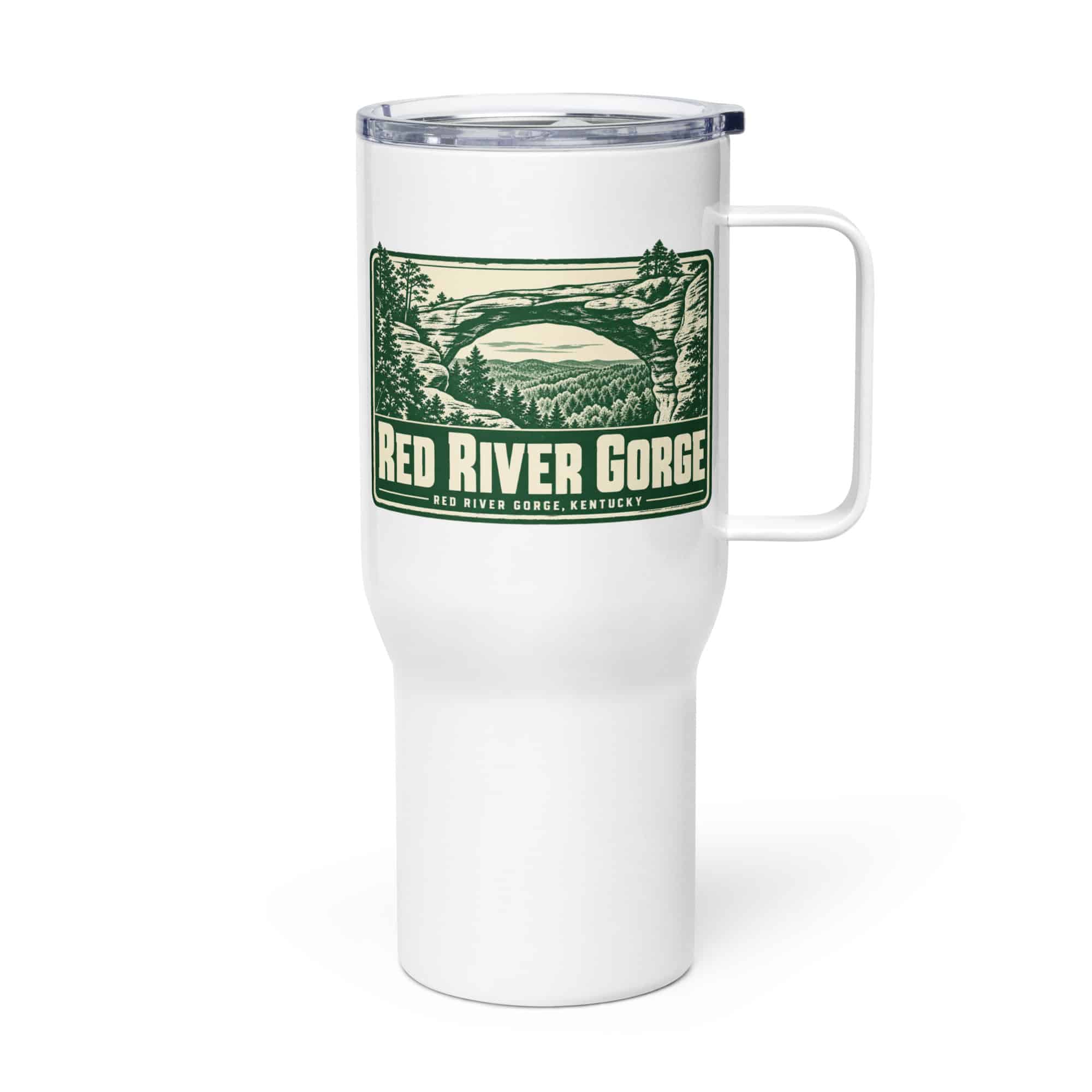 Red River Gorge Travel Mug: Red River Gorge Destination Seal, Forest Ink Stamp