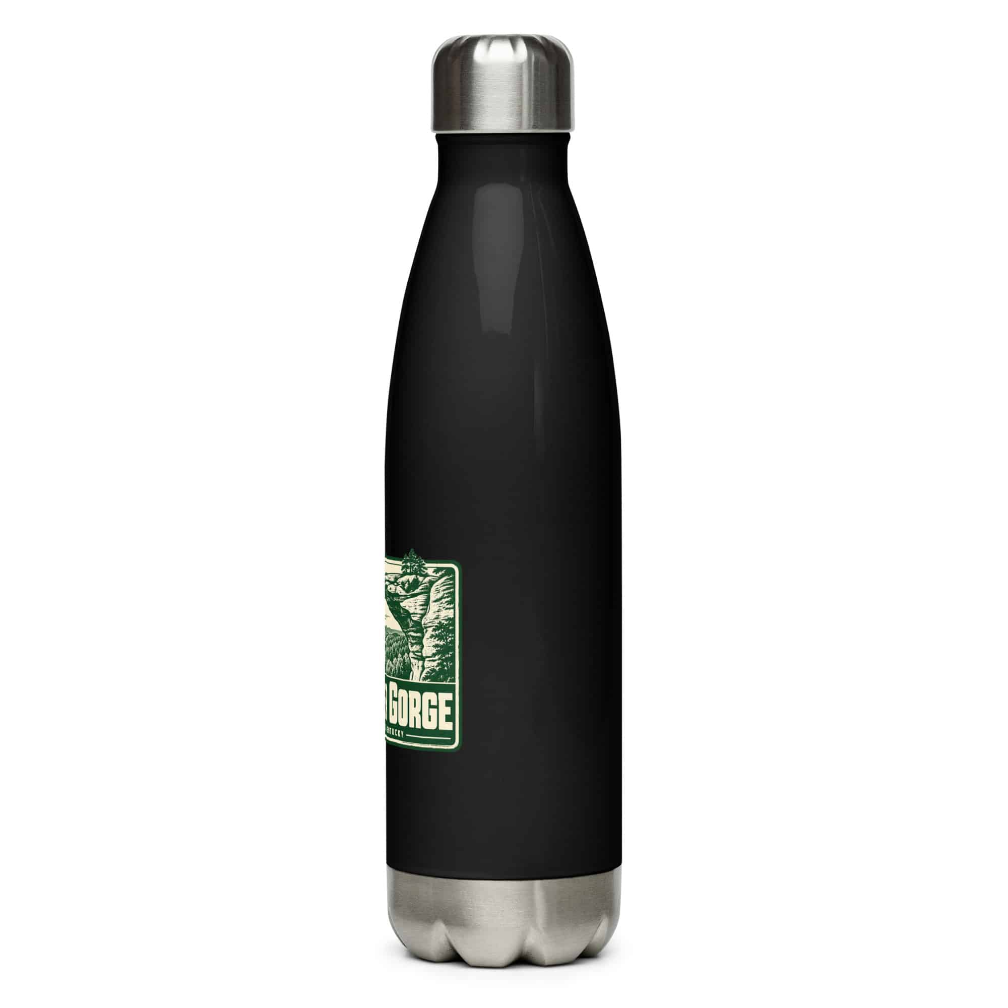 Red River Gorge Stainless Steel Water Bottle: Red River Gorge Destination Seal, Forest Ink Stamp