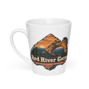 Red River Gorge Latte Mug: Red River Gorge Destination Seal, Scenic Shield Badge - 12 oz - Main