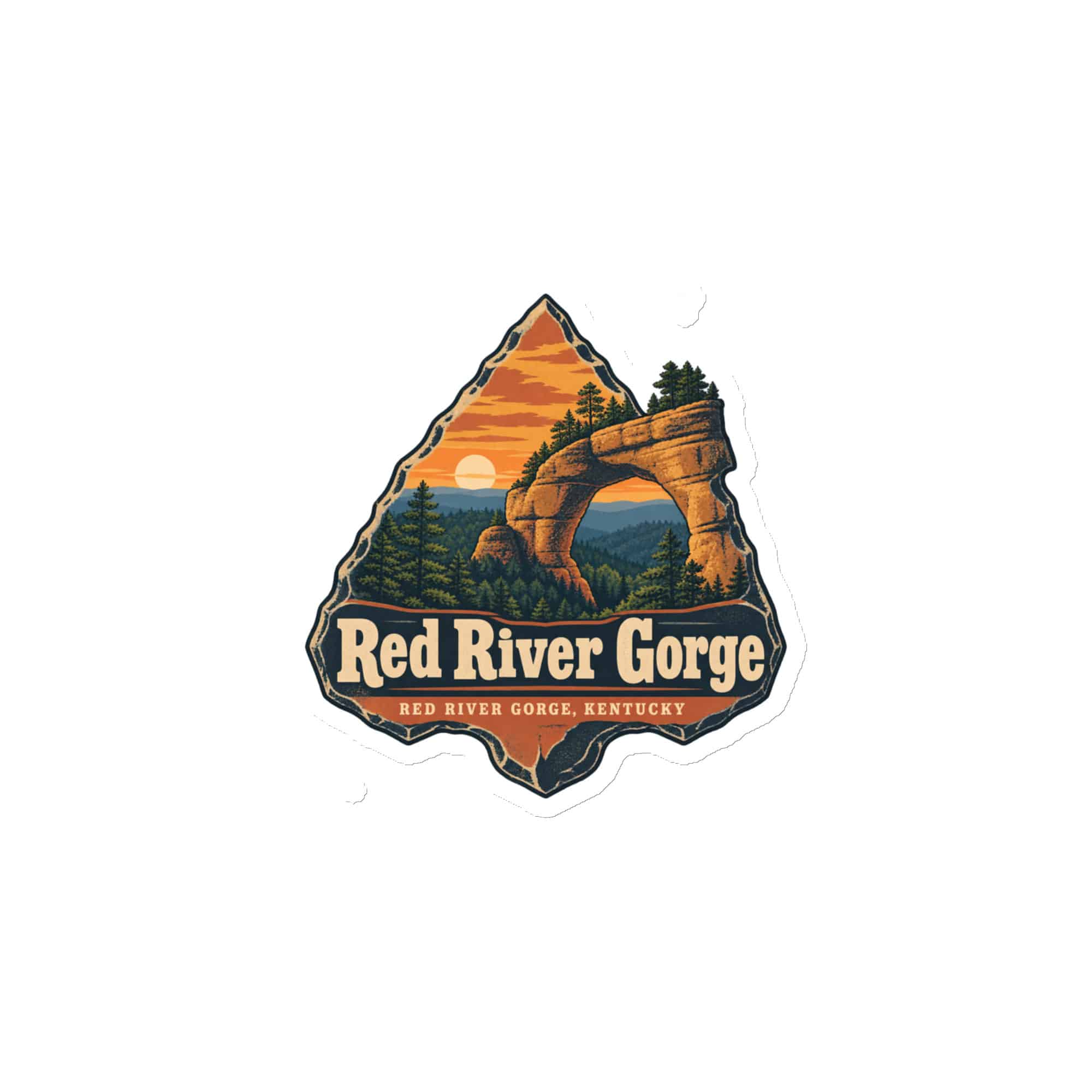 Red River Gorge Die-Cut Magnet: Red River Gorge Destination Seal, Scenic Shield Badge