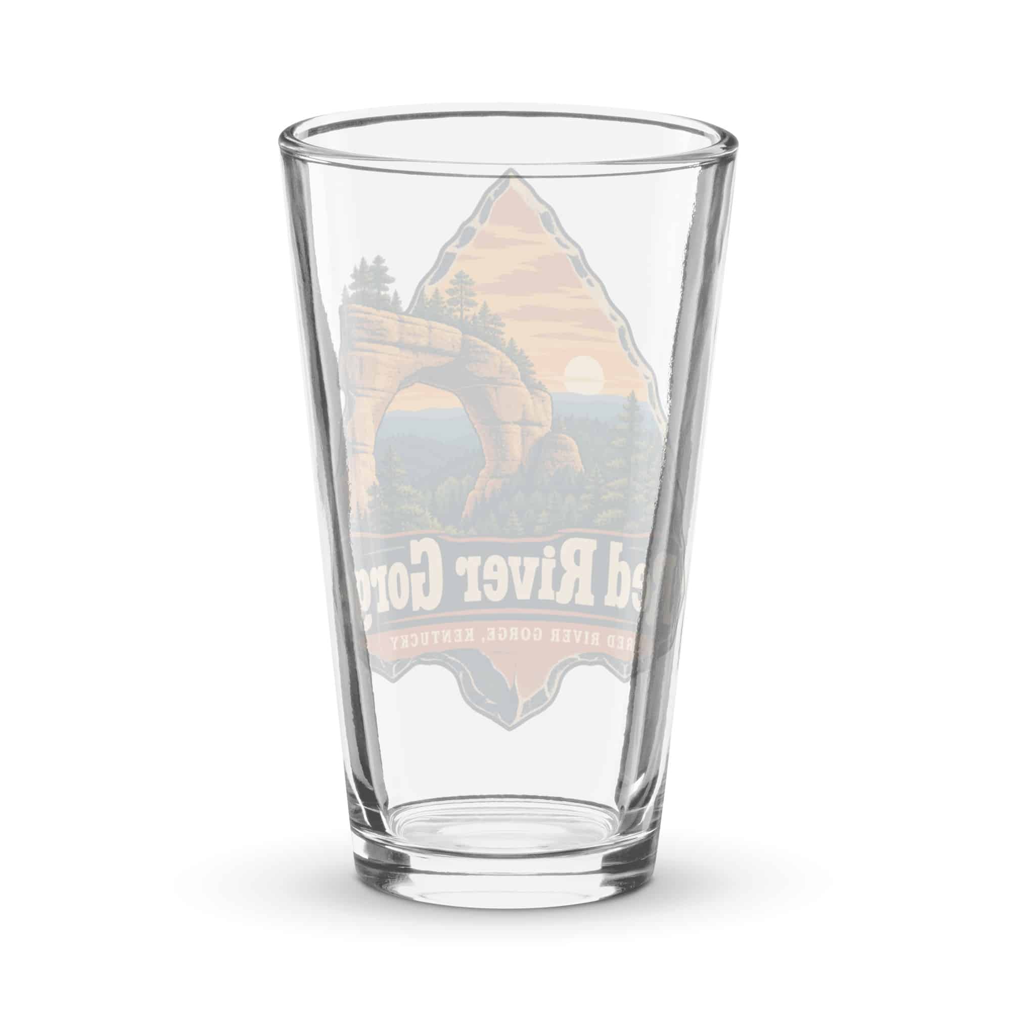 Red River Gorge Pint Glass: Red River Gorge Destination Seal, Scenic Shield Badge