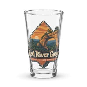 Red River Gorge Pint Glass: Red River Gorge Destination Seal, Scenic Shield Badge - 16 oz - Main