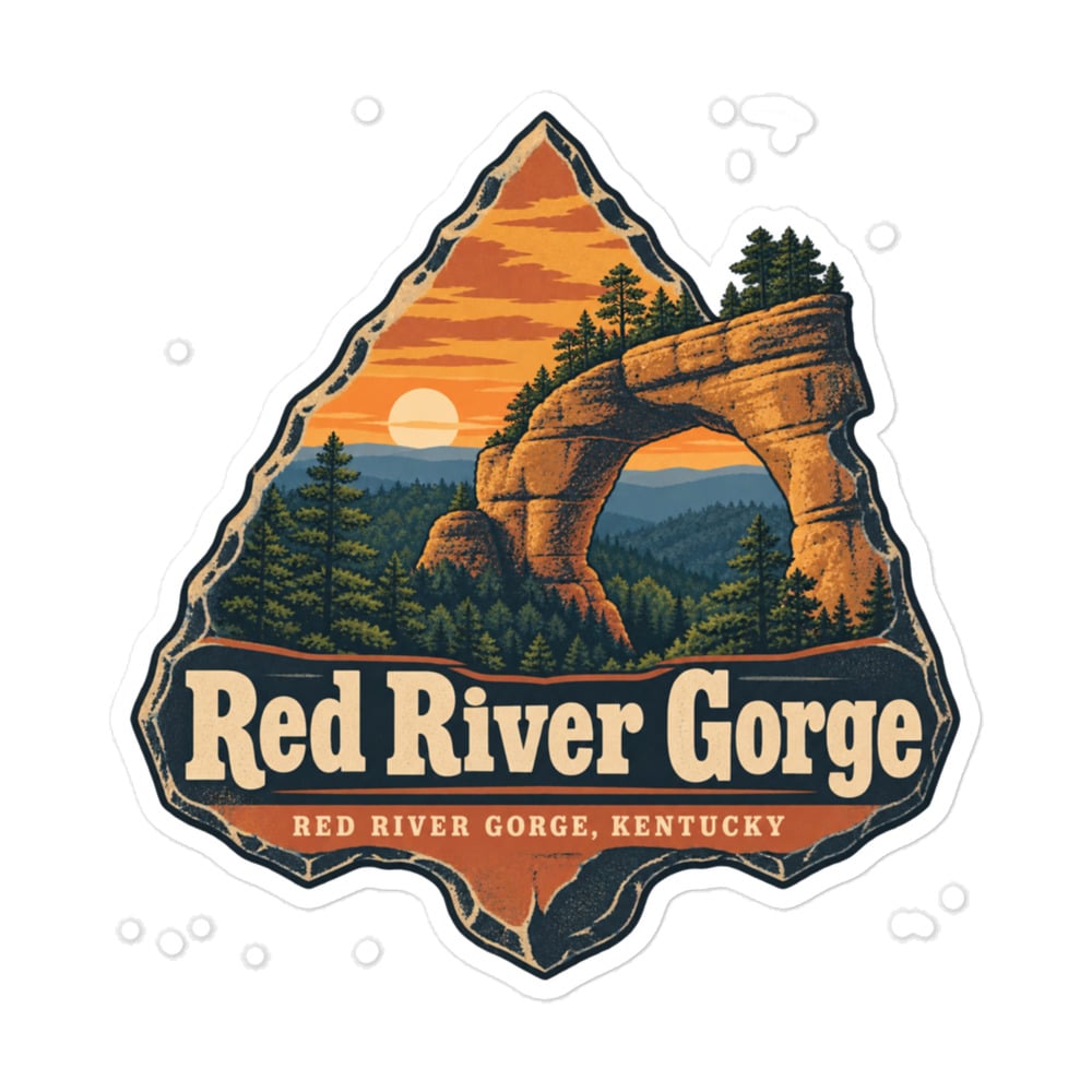 Red River Gorge Vinyl Sticker: Red River Gorge Destination Seal, Scenic Shield Badge