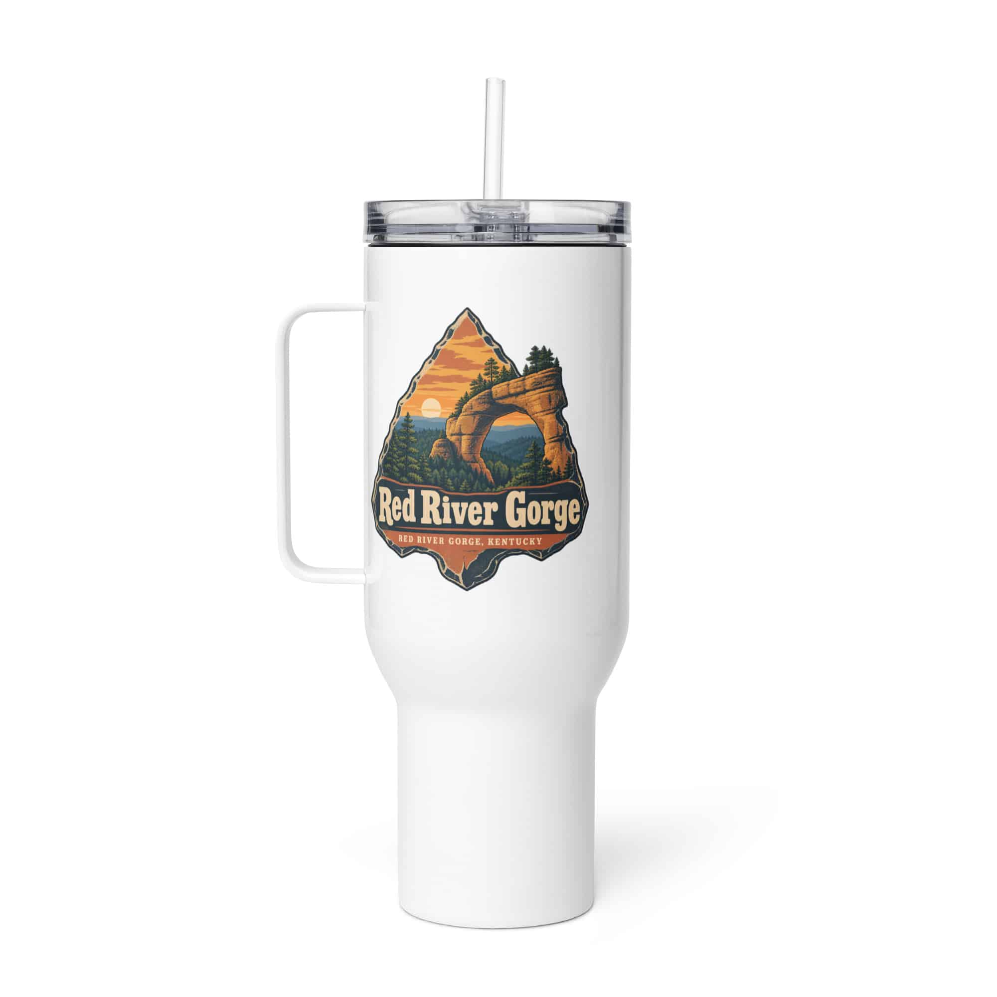 Red River Gorge Travel Mug: Red River Gorge Destination Seal, Scenic Shield Badge
