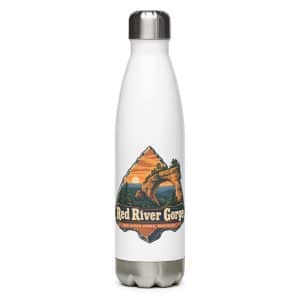 Red River Gorge Stainless Steel Water Bottle: Red River Gorge Destination Seal, Scenic Shield Badge - 17 oz - Main