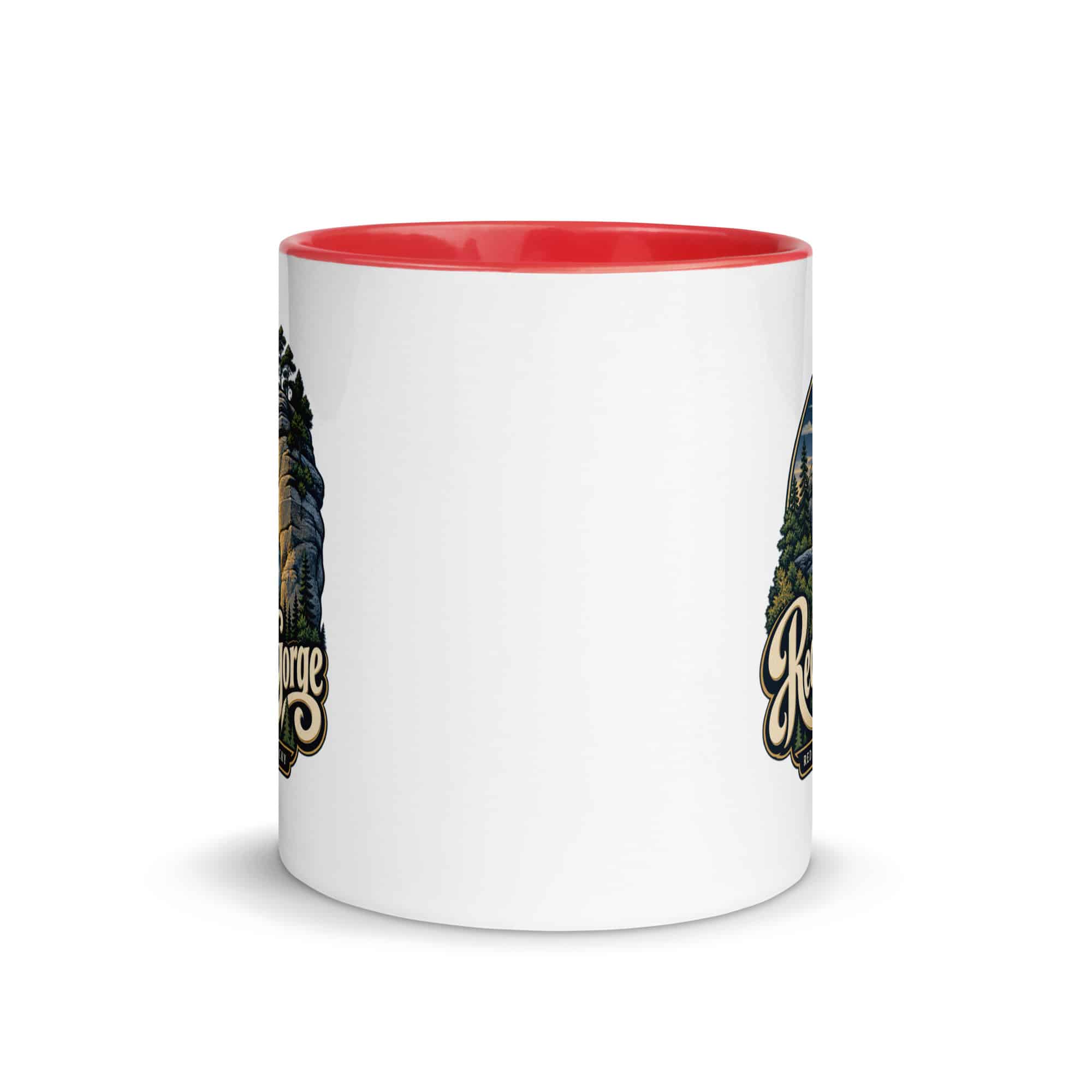 Red River Gorge Color Inside Coffee Mug: Red River Gorge Destination Seal, Woodland Scenic Lettering