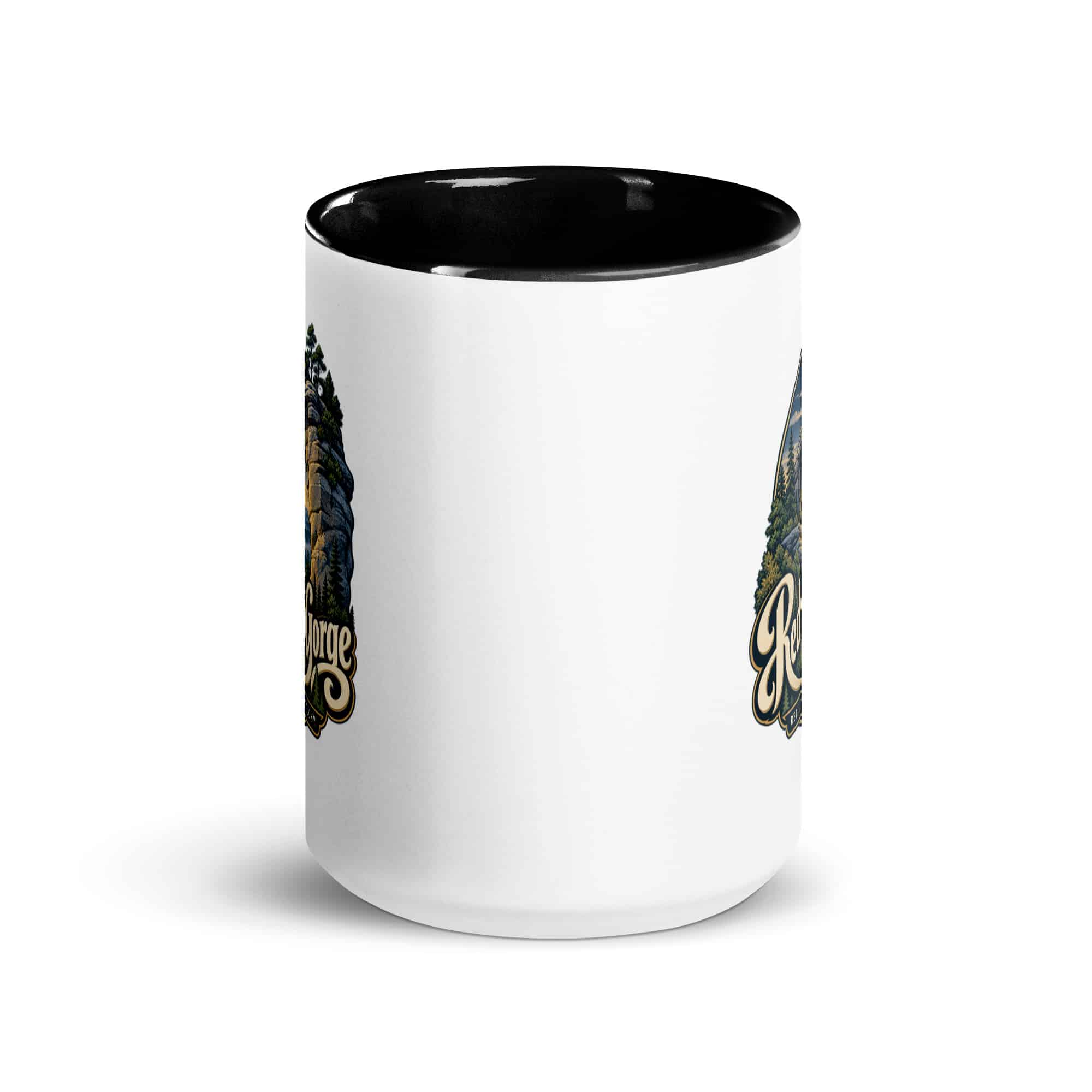 Red River Gorge Color Inside Coffee Mug: Red River Gorge Destination Seal, Woodland Scenic Lettering