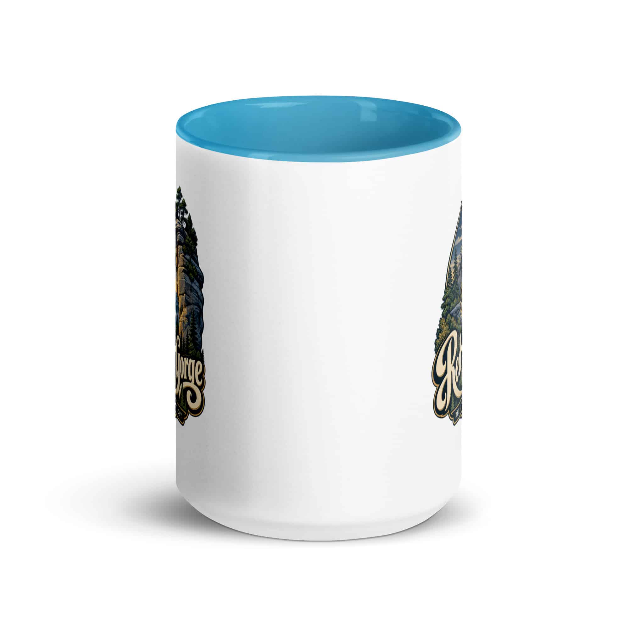 Red River Gorge Color Inside Coffee Mug: Red River Gorge Destination Seal, Woodland Scenic Lettering