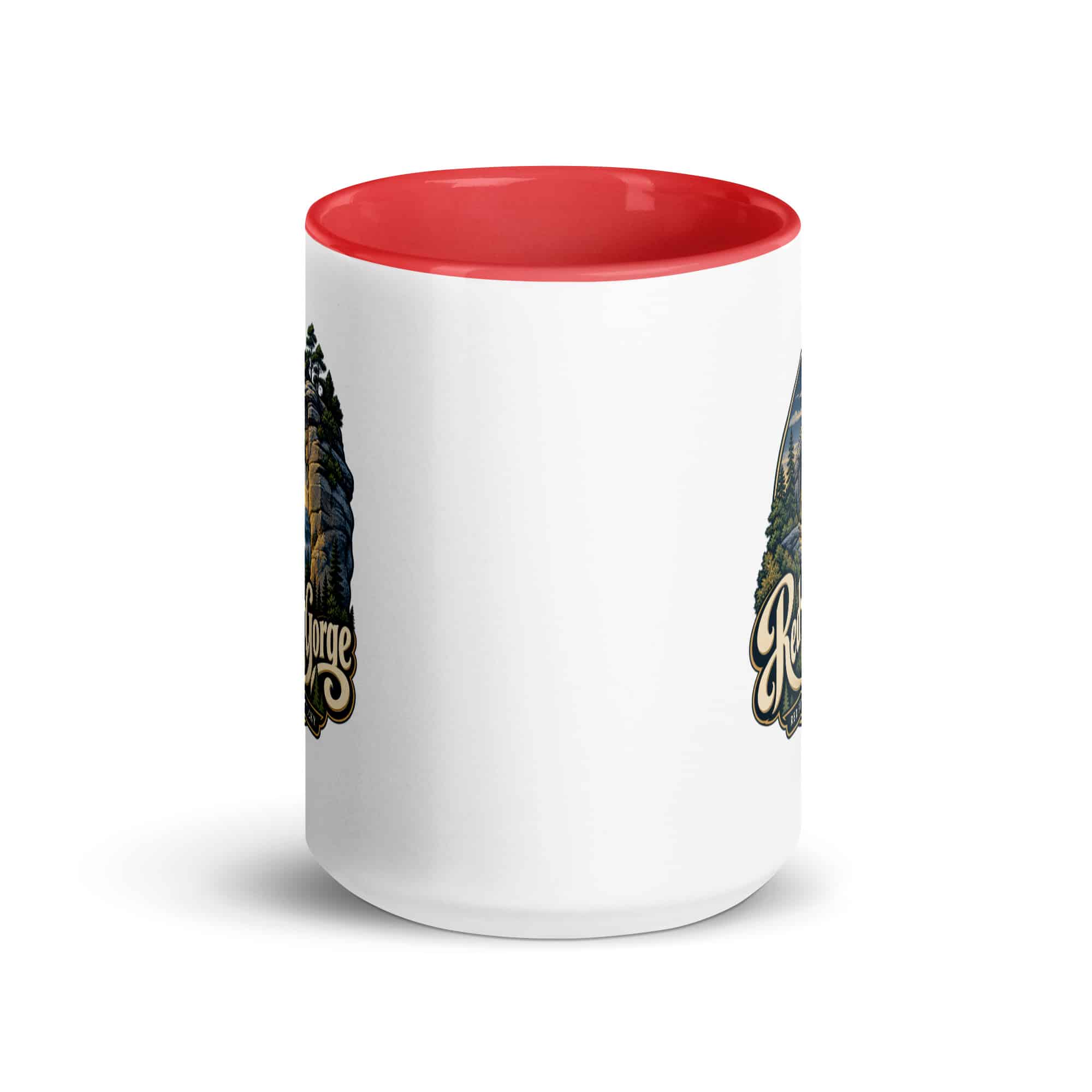 Red River Gorge Color Inside Coffee Mug: Red River Gorge Destination Seal, Woodland Scenic Lettering
