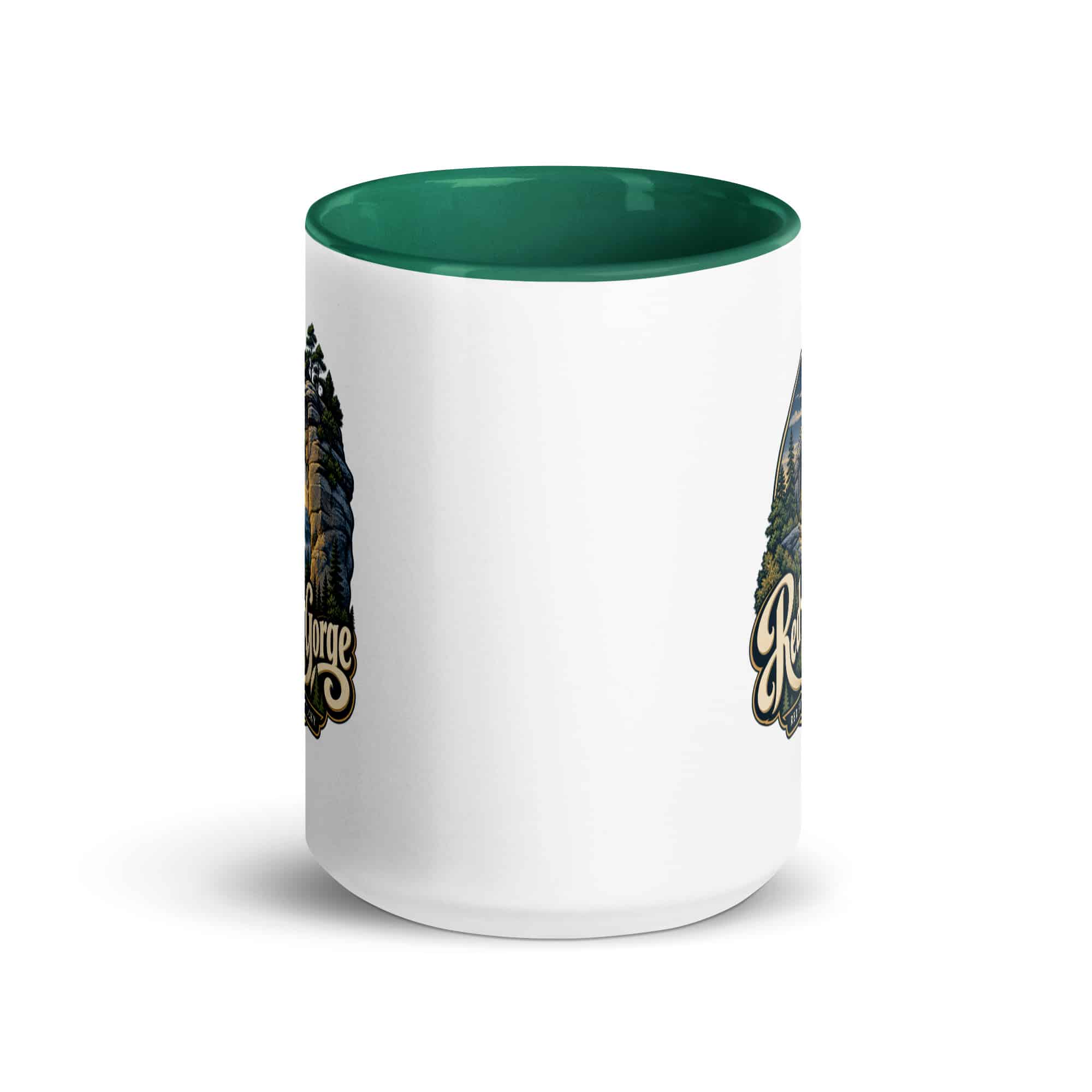 Red River Gorge Color Inside Coffee Mug: Red River Gorge Destination Seal, Woodland Scenic Lettering