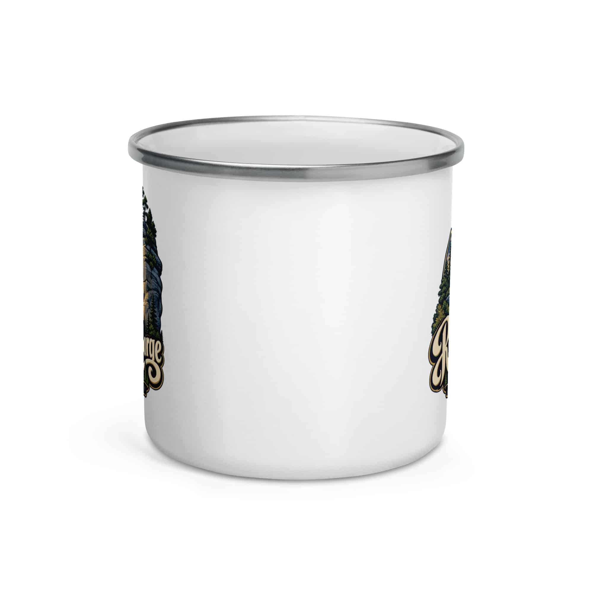 Red River Gorge Enamel Camp Mug: Red River Gorge Destination Seal, Woodland Scenic Lettering