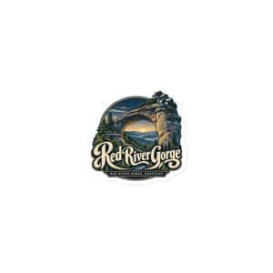 Red River Gorge Die-Cut Magnet: Red River Gorge Destination Seal, Woodland Scenic Lettering - 3″×3″ - Main
