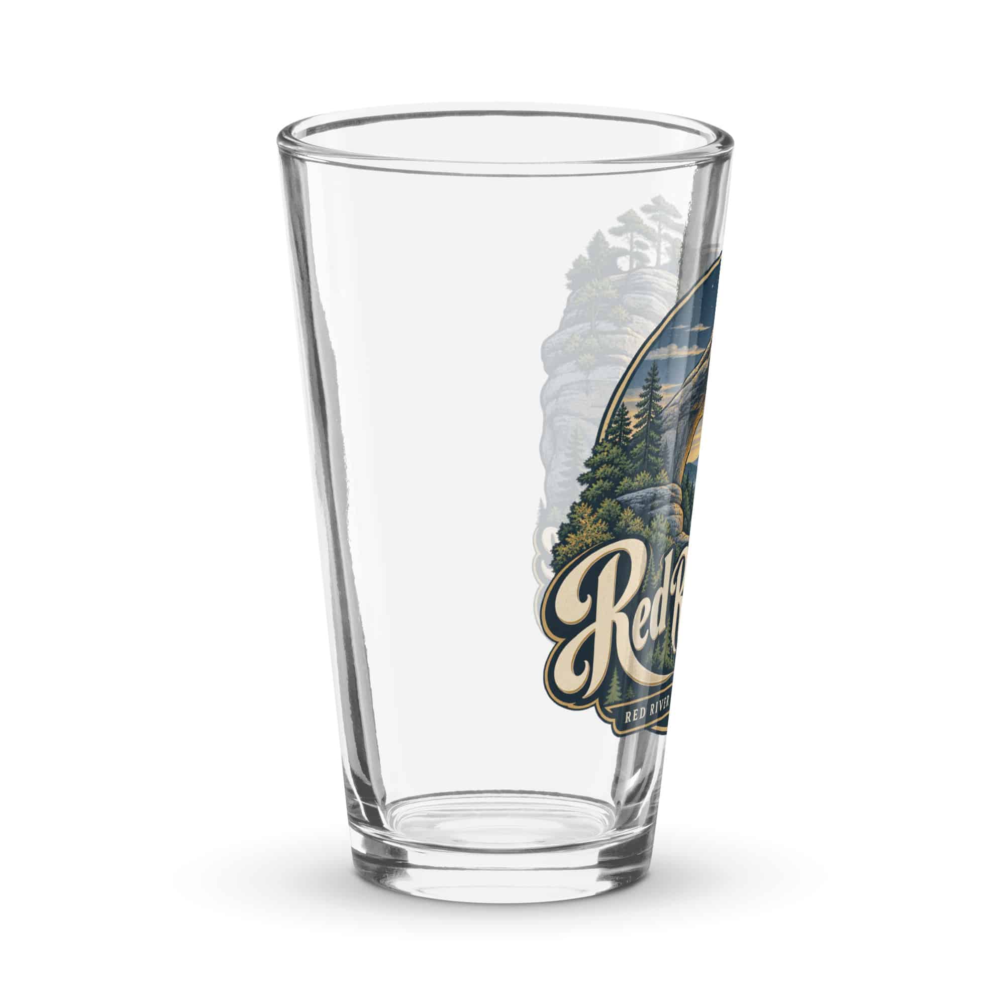 Red River Gorge Pint Glass: Red River Gorge Destination Seal, Woodland Scenic Lettering