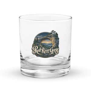 Red River Gorge Rocks Glass: Red River Gorge Destination Seal, Woodland Scenic Lettering - 10.5 oz - Main