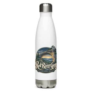 Red River Gorge Stainless Steel Water Bottle: Red River Gorge Destination Seal, Woodland Scenic Lettering - 17 oz - Main