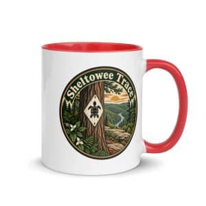 Sheltowee Trace Color Inside Coffee Mug: Sheltowee Trace, Vintage Round Badge - 11 oz - Main