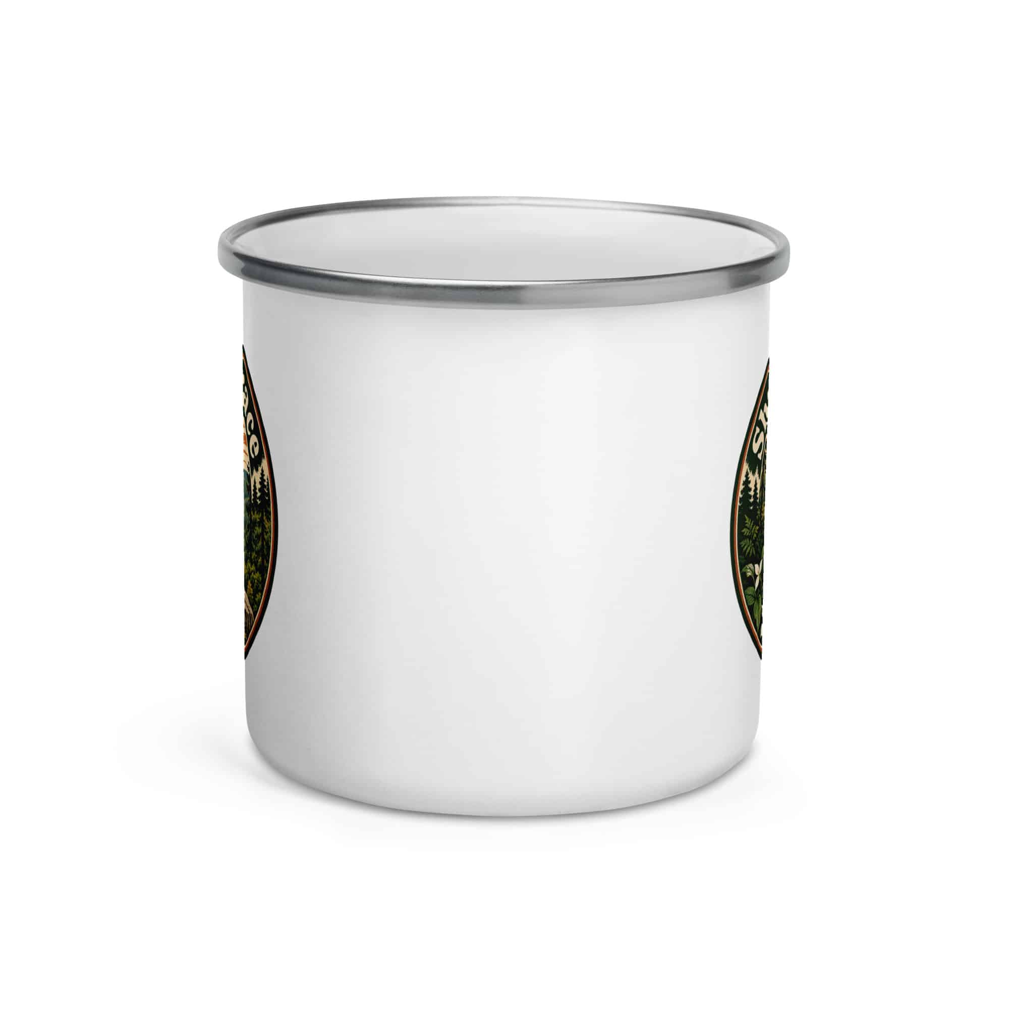 Sheltowee Trace Enamel Camp Mug: Sheltowee Trace, Vintage Round Badge