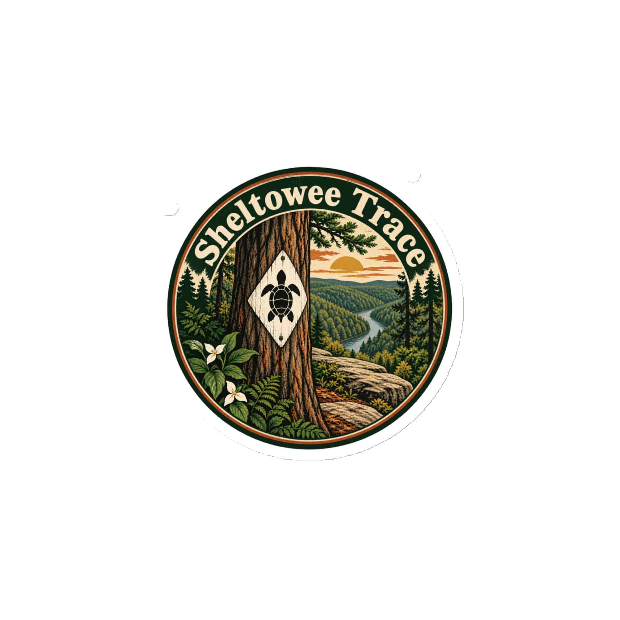 Sheltowee Trace Die-Cut Magnet: Sheltowee Trace, Vintage Round Badge