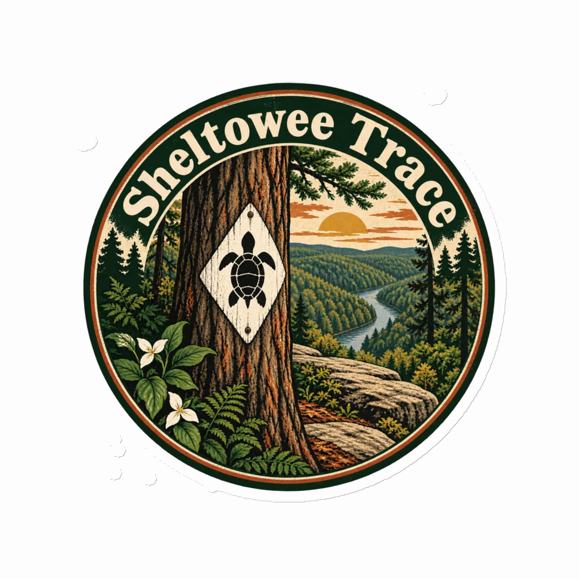 Sheltowee Trace Die-Cut Magnet: Sheltowee Trace, Vintage Round Badge