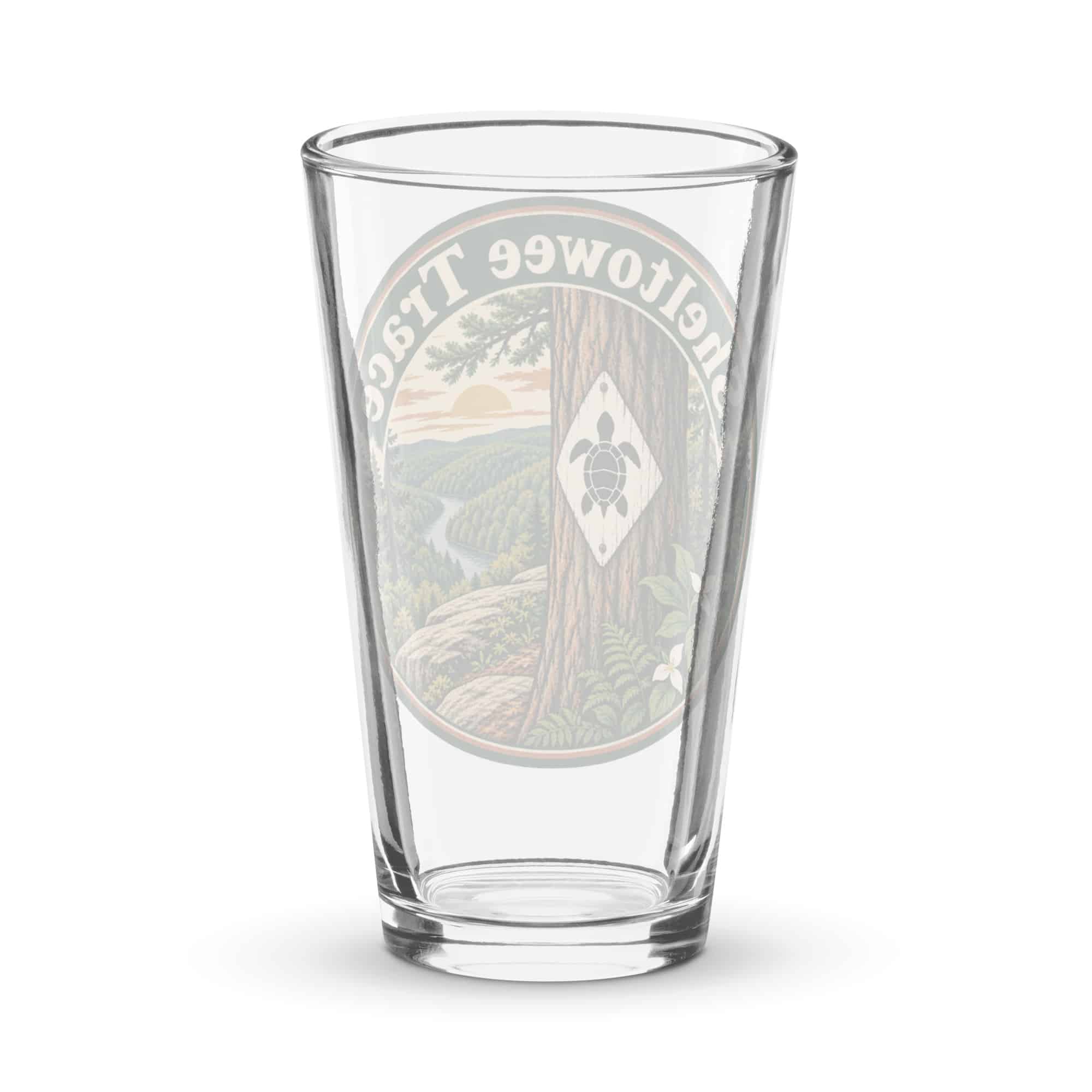 Sheltowee Trace Pint Glass: Sheltowee Trace, Vintage Round Badge