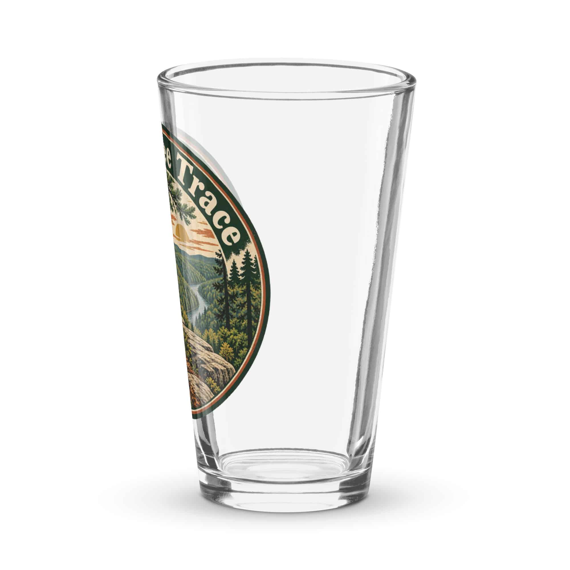 Sheltowee Trace Pint Glass: Sheltowee Trace, Vintage Round Badge