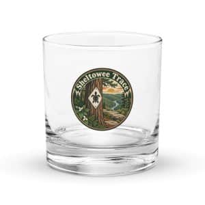 Sheltowee Trace Rocks Glass: Sheltowee Trace, Vintage Round Badge - 10.5 oz - Main