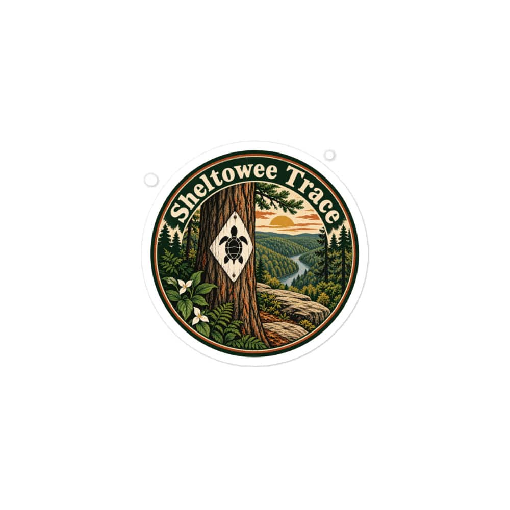 Sheltowee Trace Vinyl Sticker: Sheltowee Trace, Vintage Round Badge