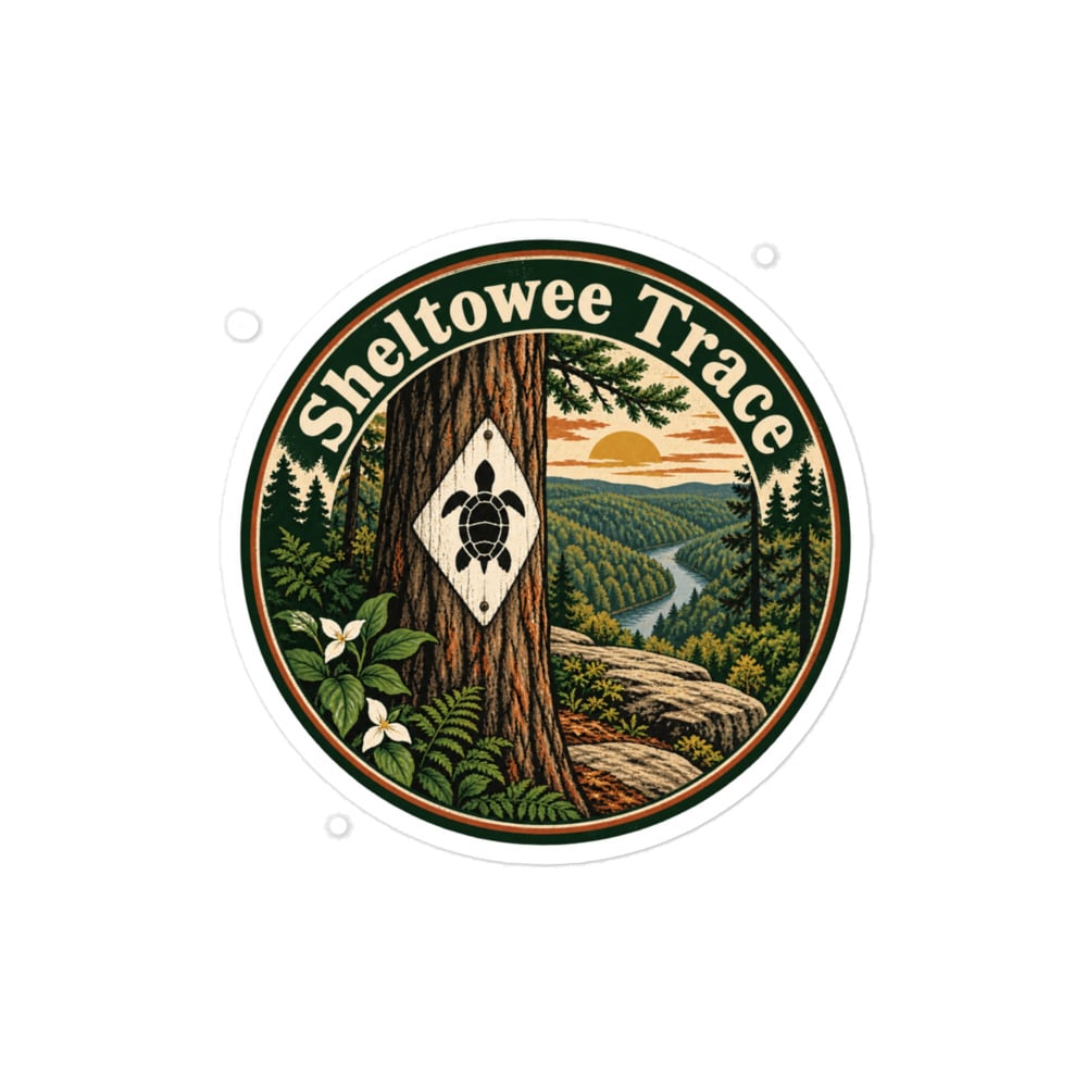 Sheltowee Trace Vinyl Sticker: Sheltowee Trace, Vintage Round Badge