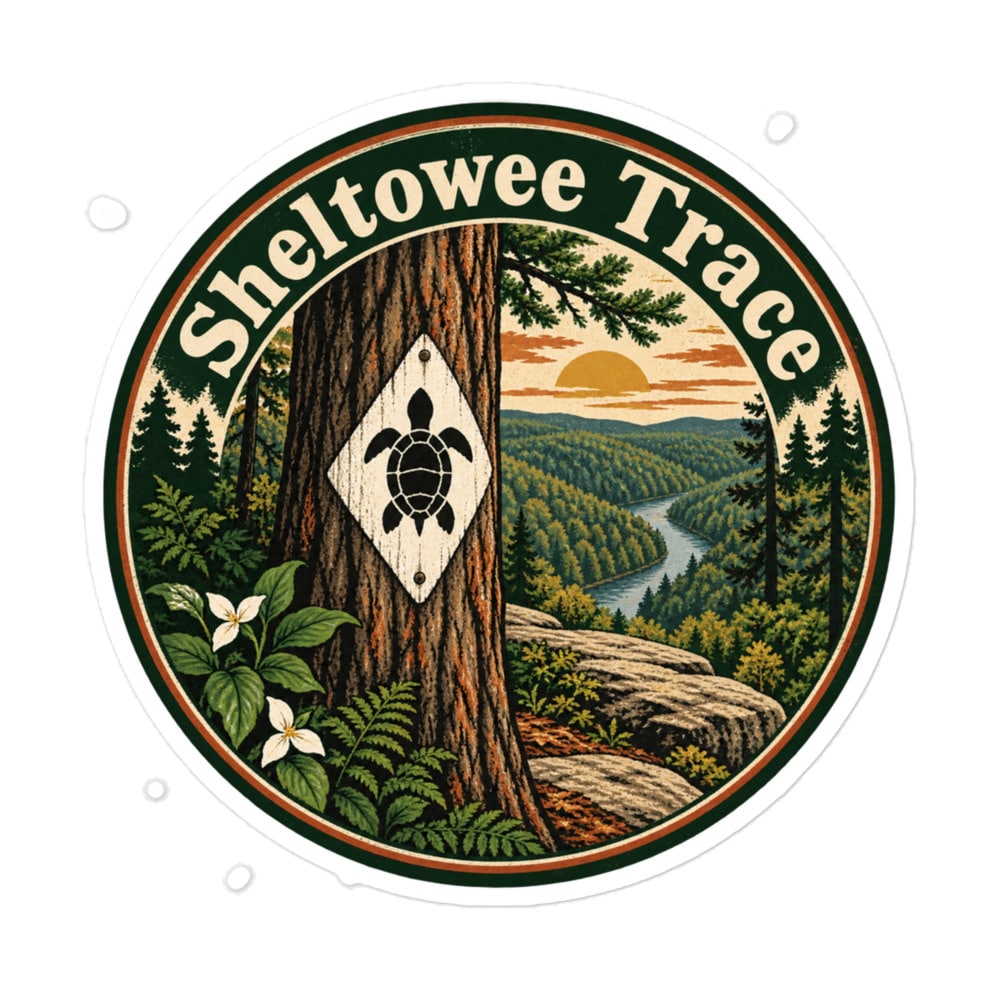 Sheltowee Trace Vinyl Sticker: Sheltowee Trace, Vintage Round Badge