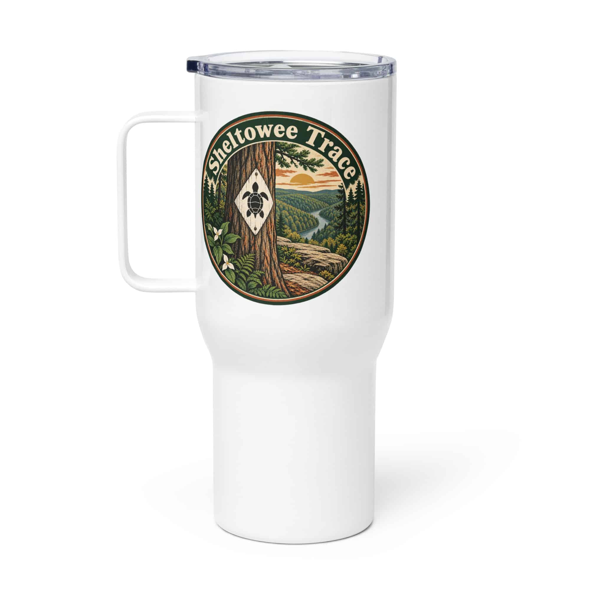 Sheltowee Trace Travel Mug: Sheltowee Trace, Vintage Round Badge