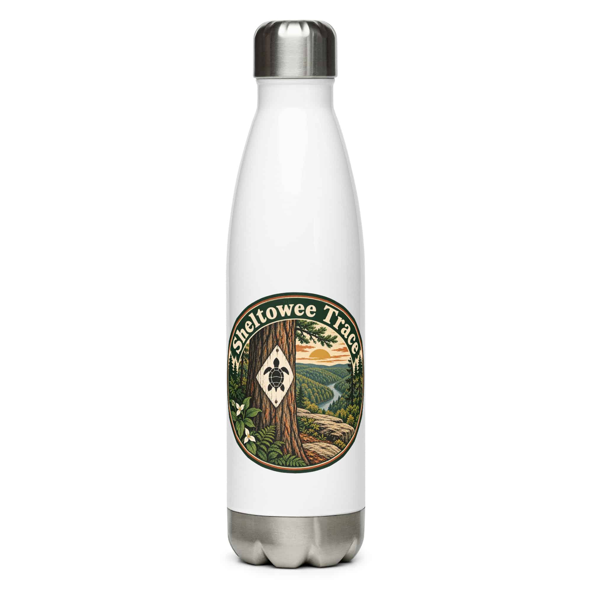 Sheltowee Trace Stainless Steel Water Bottle: Sheltowee Trace, Vintage Round Badge