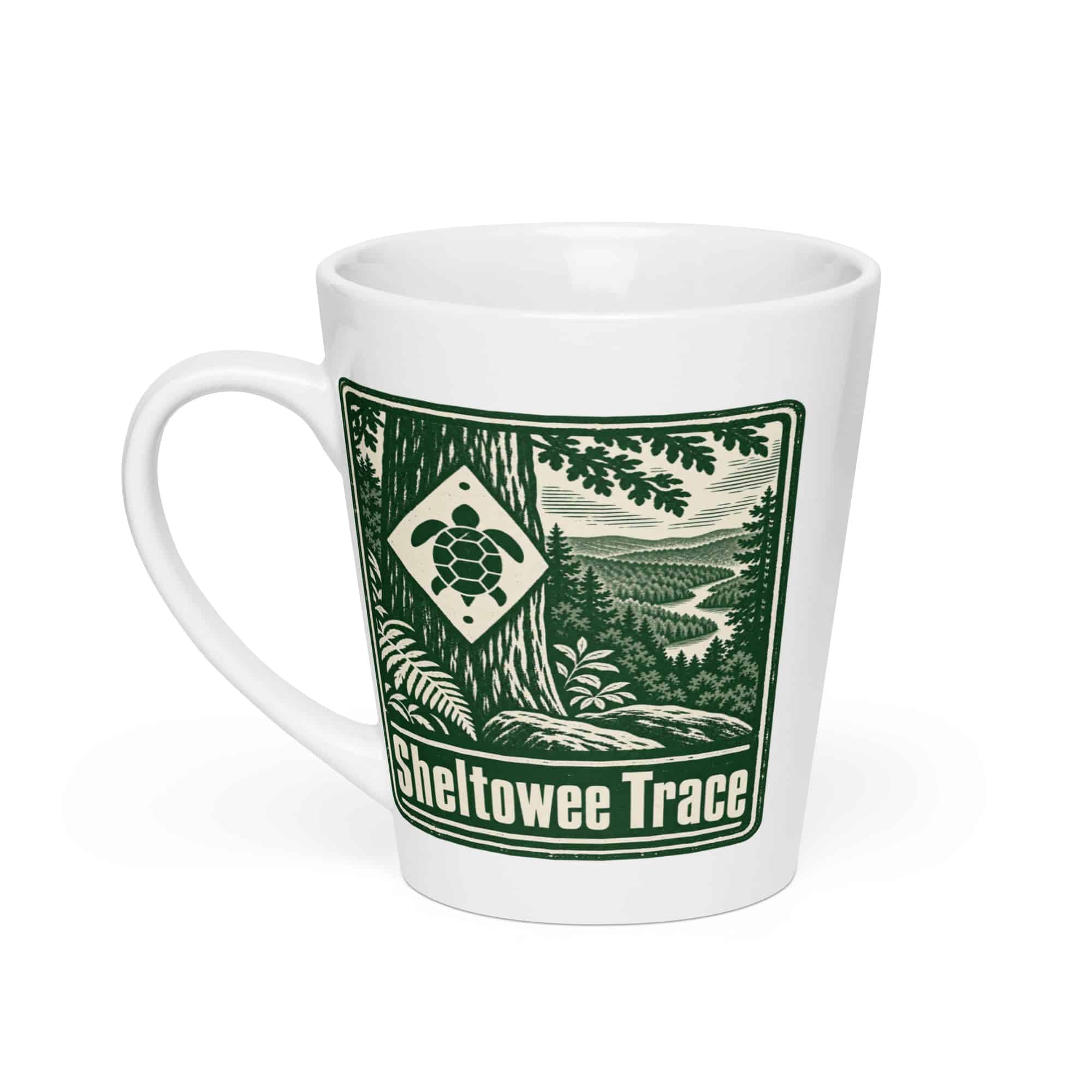Sheltowee Trace Latte Mug: Sheltowee Trace, Forest Ink Stamp