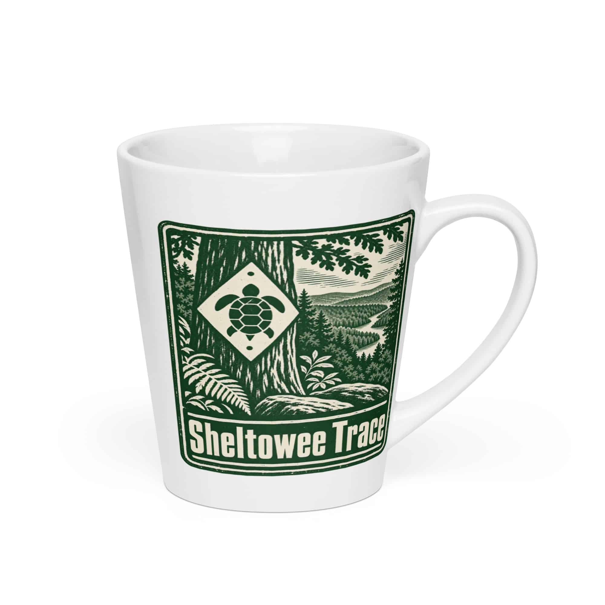 Sheltowee Trace Latte Mug: Sheltowee Trace, Forest Ink Stamp