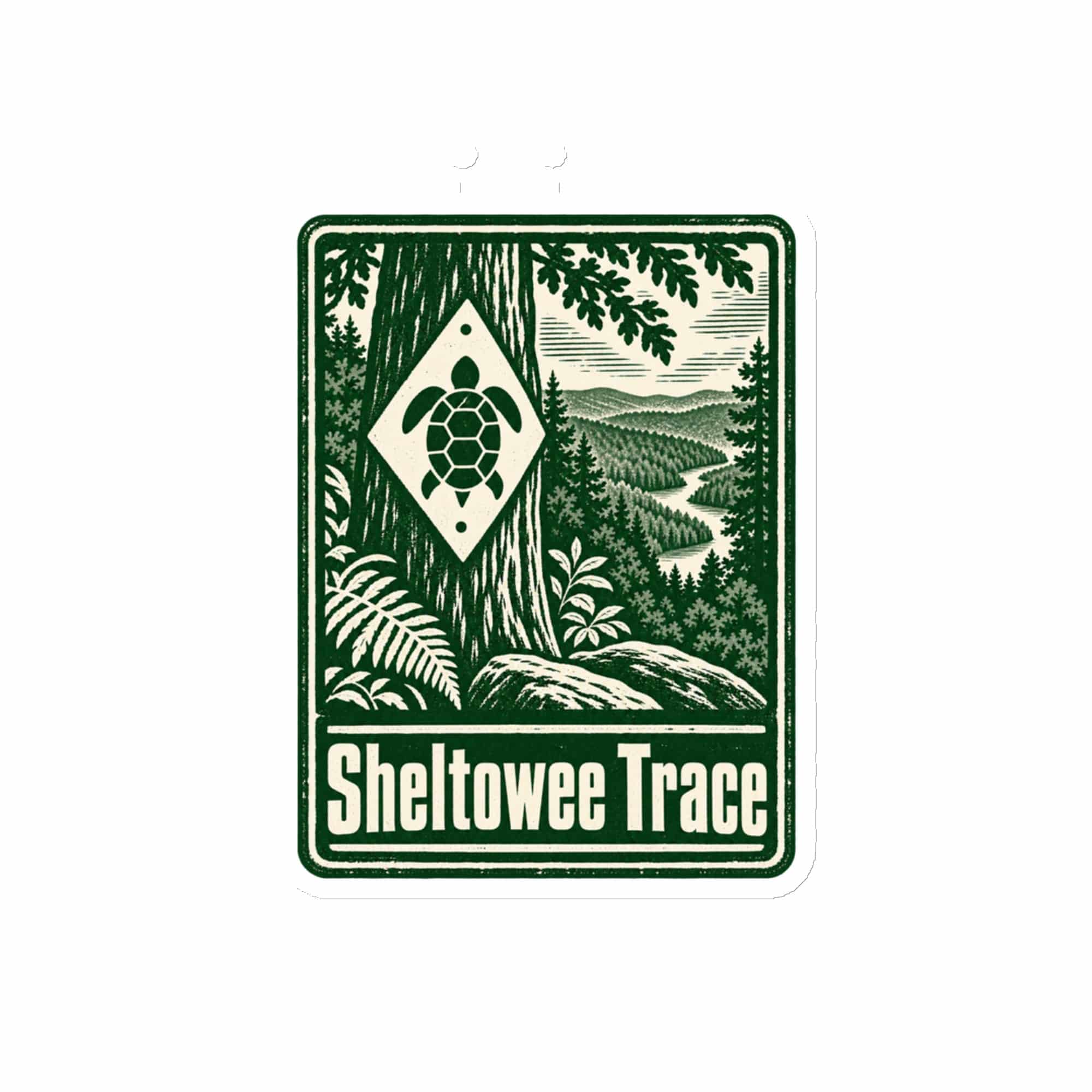 Sheltowee Trace Die-Cut Magnet: Sheltowee Trace, Forest Ink Stamp