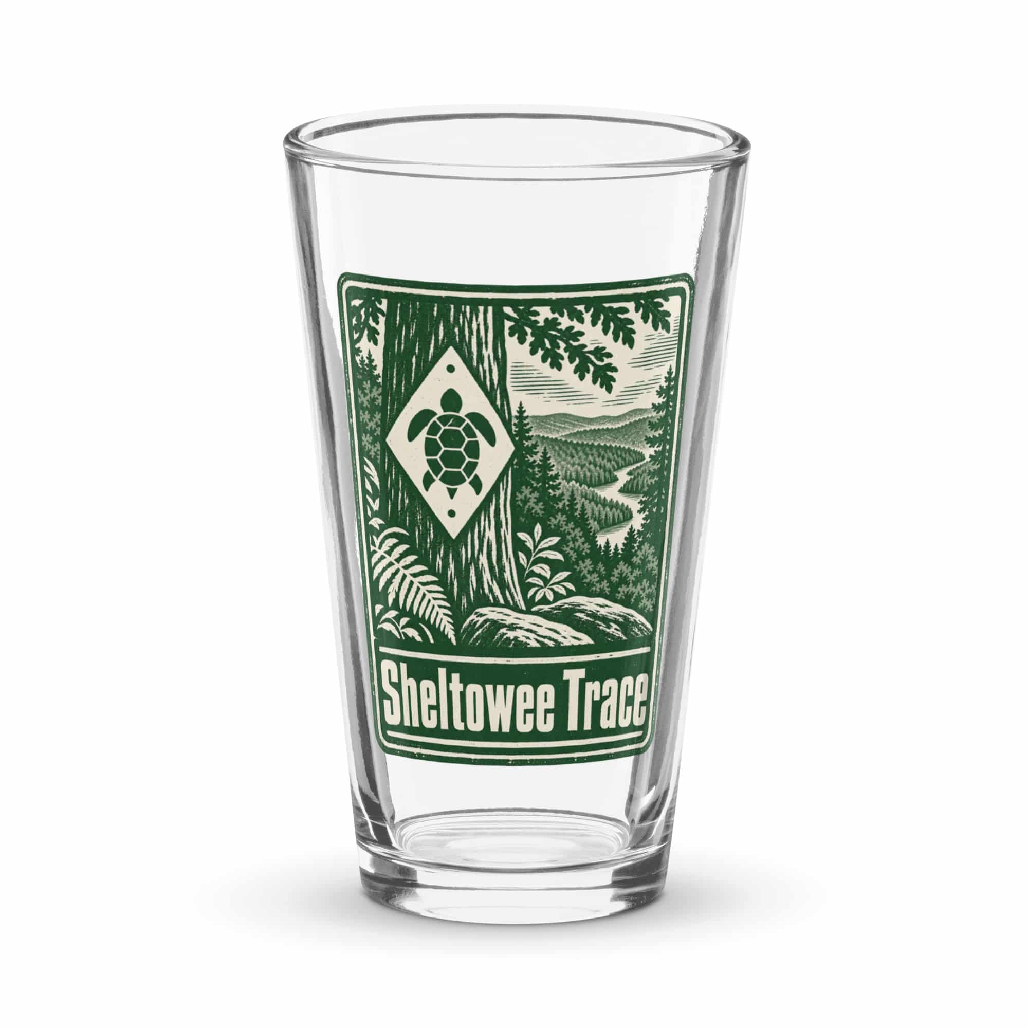 Sheltowee Trace Pint Glass: Sheltowee Trace, Forest Ink Stamp