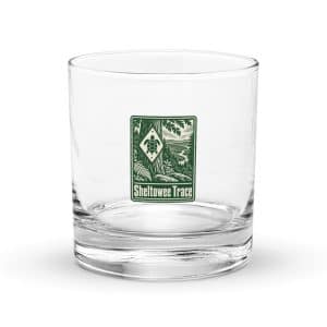 Sheltowee Trace Rocks Glass: Sheltowee Trace, Forest Ink Stamp - 10.5 oz - Main