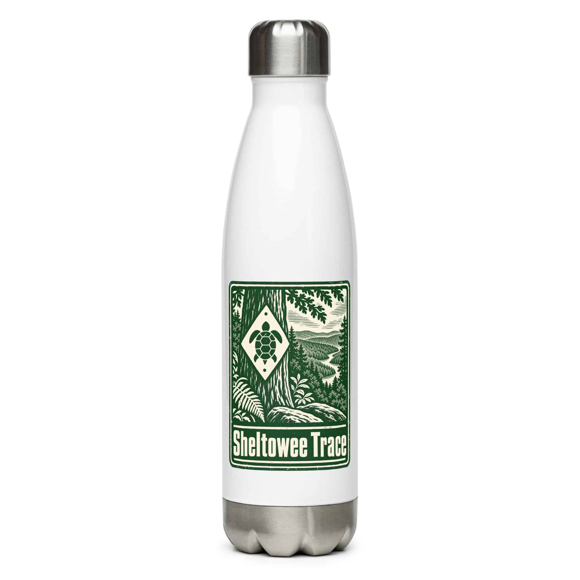 Sheltowee Trace Stainless Steel Water Bottle: Sheltowee Trace, Forest Ink Stamp