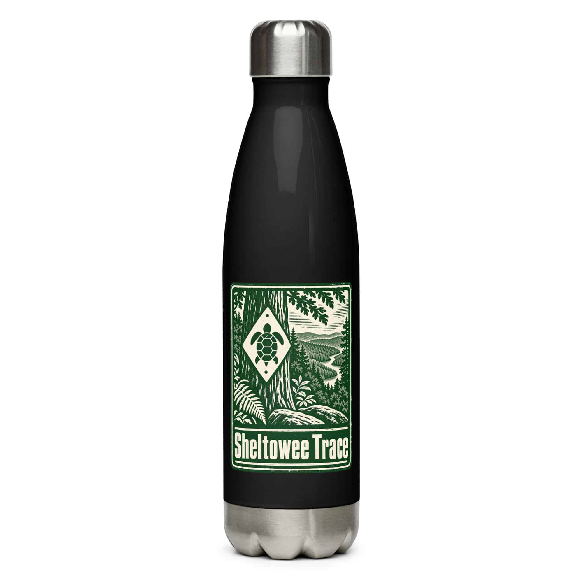 Sheltowee Trace Stainless Steel Water Bottle: Sheltowee Trace, Forest Ink Stamp
